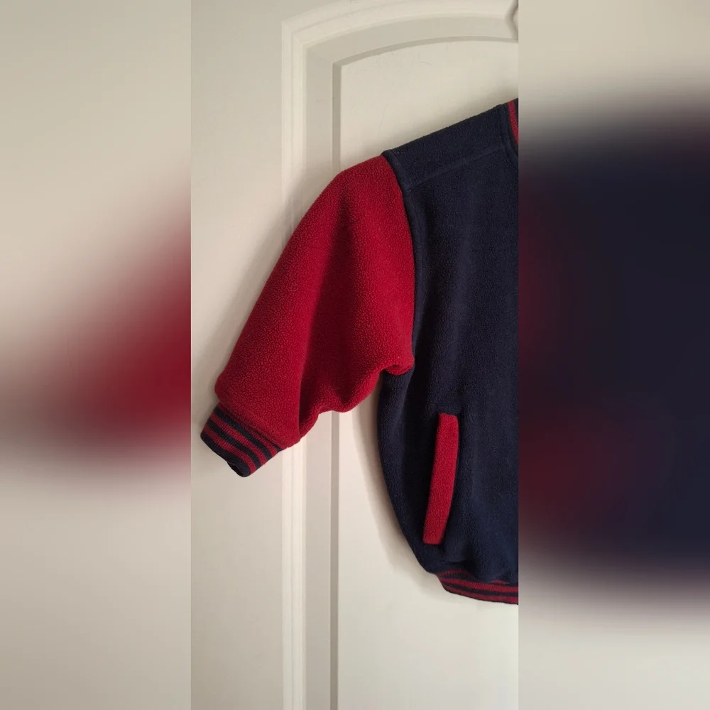 Vintage Kru Supplies Boy Navy Sweater with Red and Yellow Accents Sz 2 Football - Picture 10 of 11